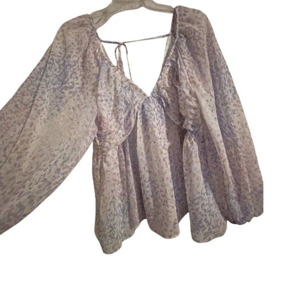 BEAUTIFUL BABY DOLL EXPRESS ABSTRACT BLOUSE - Picture 2 of 4